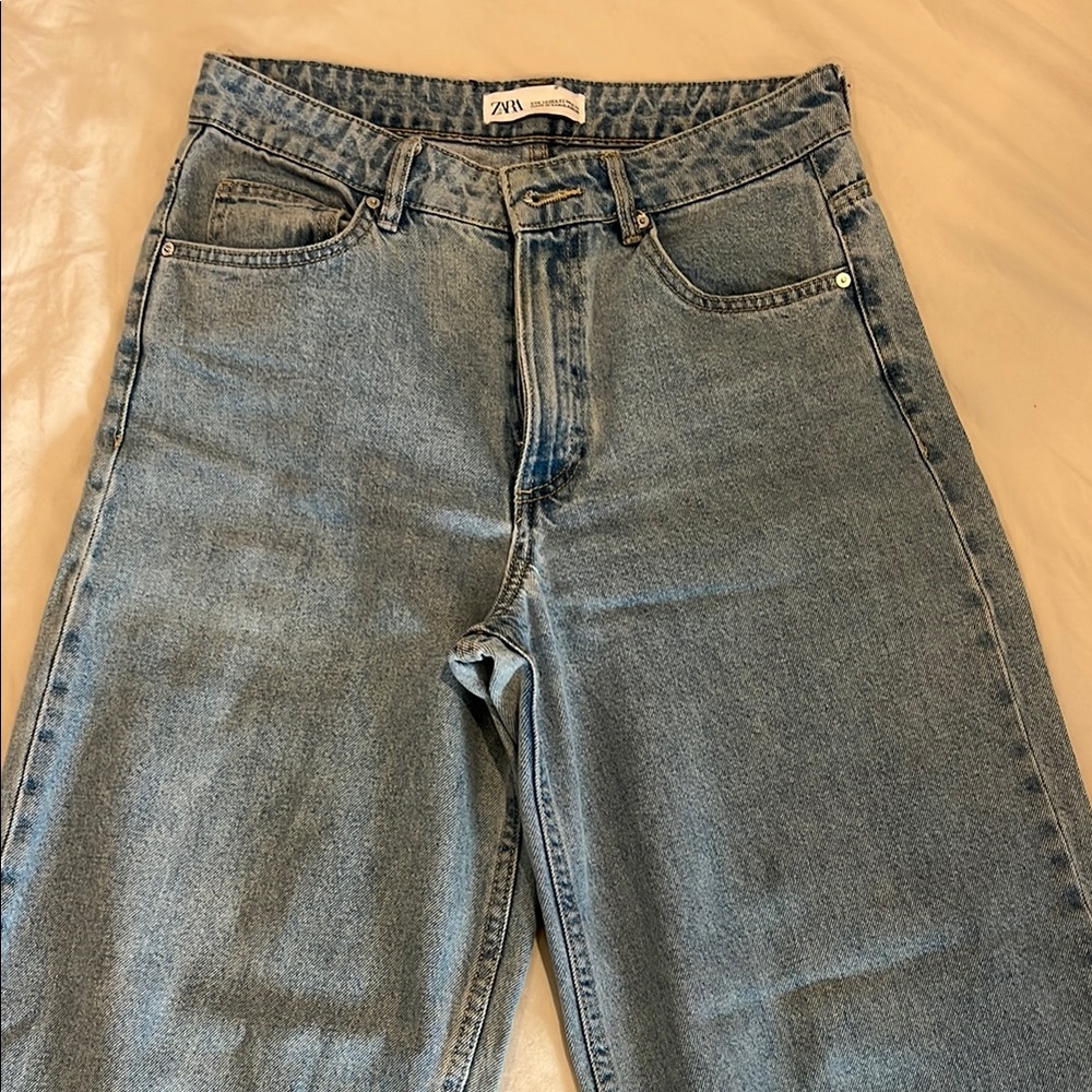 Zara Light Blue Denim Trousers